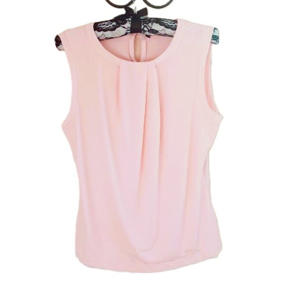 Karl Lagerfeld Sleeveless Drape Top in Blush Pink Small - Picture 1 of 5